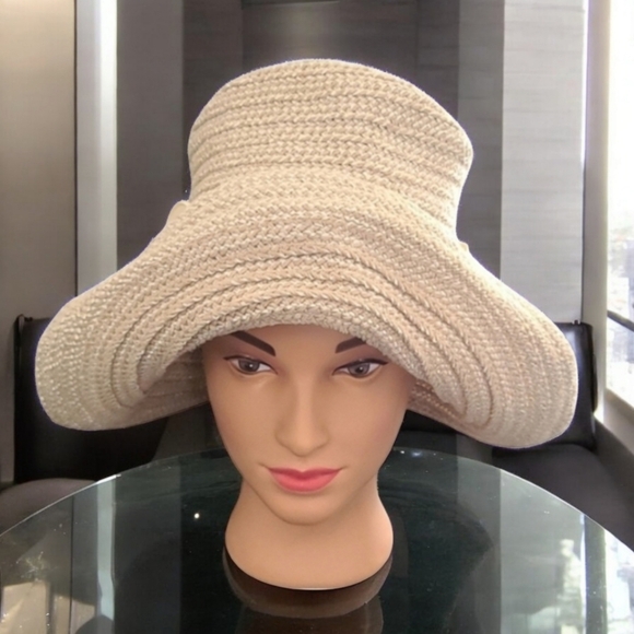 VINTAGE FRED BARE LONDON Straw Floppy Hat Wide Brim Craft Buttons Boho Hippie - Picture 13 of 16